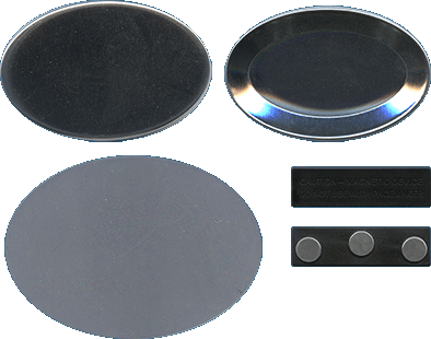 68 mm x 45 mm OVALES - BADGES AVEC ATTACHE MAGNÉTIQUE 68 mm x 45 mm OVALES - BADGES AVEC ATTACHE MAGNÉTIQUE